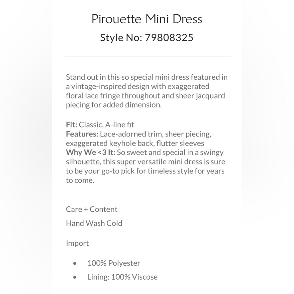 Free People🤍Pirouette Mini Dress New with Tags 💎 - Picture 4 of 6